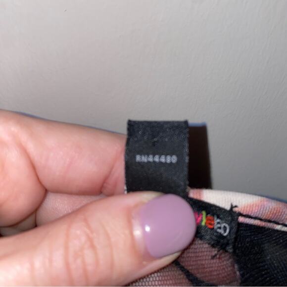 Black Sheer Mesh Cut-out Pink Floral Whimsigoth Romantic Goth Mini Dress XS - Picture 8 of 8